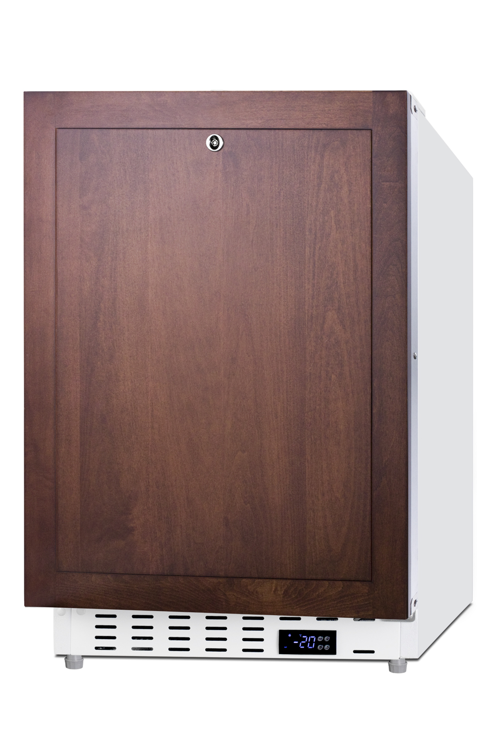 Built-in undercounter -25 C ADA compliant all-freezer with panel-ready door, factory installed lock, digital controls, interior baskets, hospital cord with 'green dot' plug, access port, and manual defrost operation